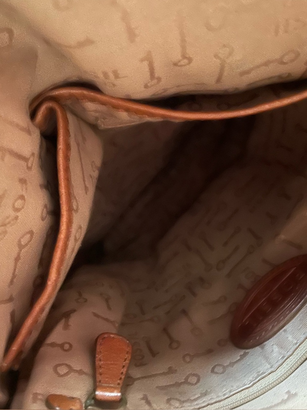 Fossil Brown Leather Fold over Convertible Tote Bag - Picture 7 of 7